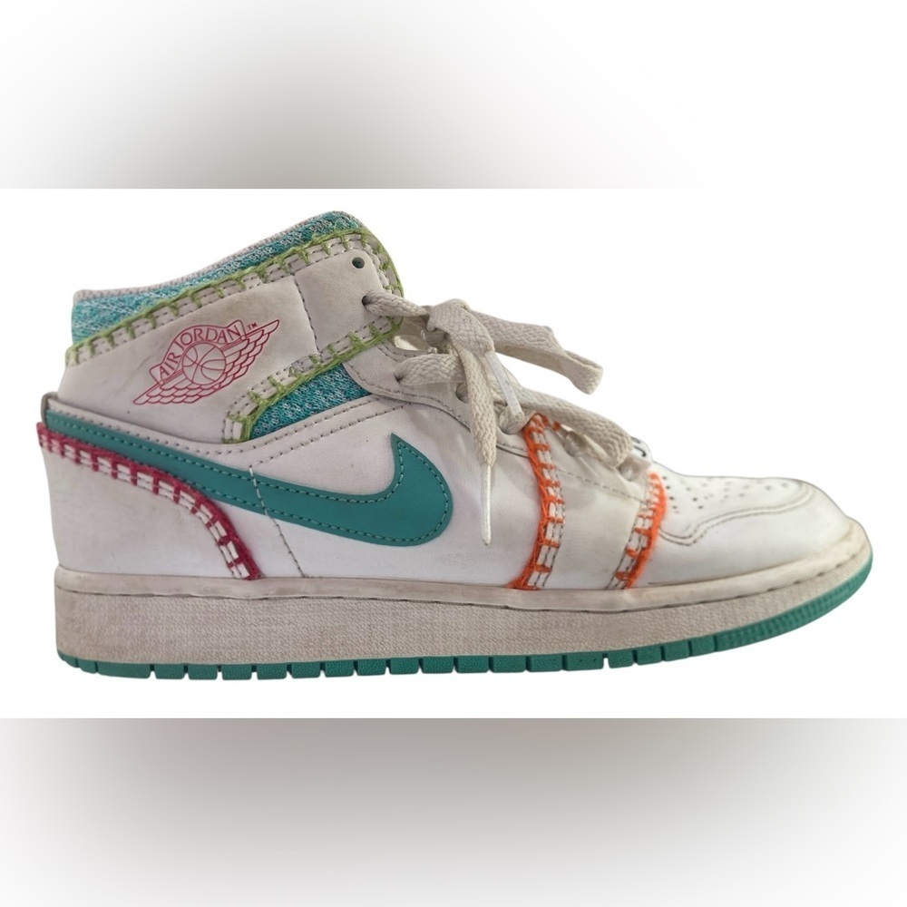 Nike Air Jordan 1 Mid SE GS White‎ Teal Retro DM6218-100 Youth Size 4.5Y